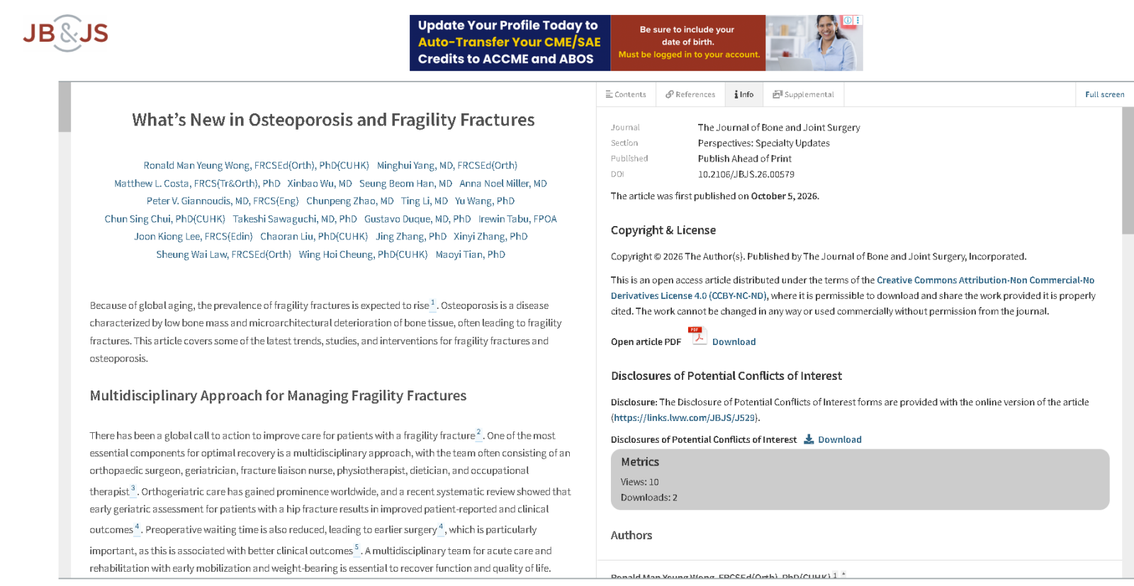 What’s New in Osteoporosis and Fragility Fractures