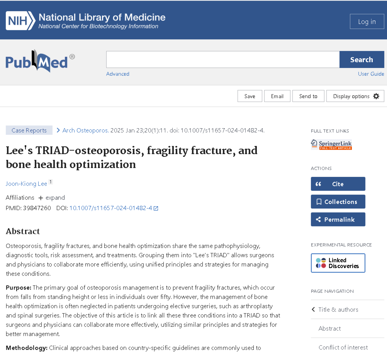 Lee's TRIAD-osteoporosis, fragility fracture, and bone health optimization